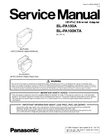 Preview for 1 page of Panasonic BL-PA100A - HD-PLC Ethernet Adaptor Service Manual