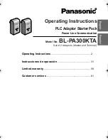 Preview for 1 page of Panasonic BL-PA300KTA - High Definition Power Line Communication Ethernet Adaptor Twin Operating Instructions Manual