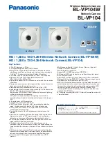 Preview for 1 page of Panasonic BL-VP104W Installation Manual