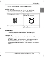 Preview for 3 page of Panasonic BLPA300A - HD-PLC ETHERNET ADAPTOR Operating Instructions Manual