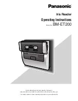 Panasonic BMET200 - IRIS RECOGNITION Operating Instructions Manual preview