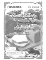 Panasonic Bread Bakery SD-YD250 Operating Instructions And Recipes preview