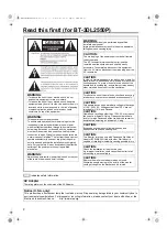 Предварительный просмотр 2 страницы Panasonic BT-3DL2550 Operating Instructions Manual