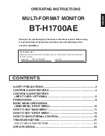 Предварительный просмотр 3 страницы Panasonic BT-H1700AE Operating Instructions Manual