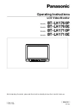 Panasonic BT-LH1710 - Professional - LCD Production Monitor Operating Instructions Manual предпросмотр