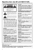 Предварительный просмотр 2 страницы Panasonic BT-LH1710 - Professional - LCD Production Monitor Operating Instructions Manual