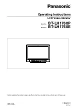 Preview for 1 page of Panasonic BT-LH1760W Operating Instructions Manual