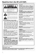 Preview for 2 page of Panasonic BT-LH1760W Operating Instructions Manual