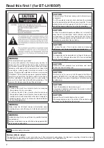 Предварительный просмотр 2 страницы Panasonic BT-LH1850 Operating Instructions Manual