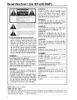 Preview for 2 page of Panasonic BT-LH2550 Operating Instructions Manual