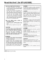 Preview for 4 page of Panasonic BT-LH2550 Operating Instructions Manual