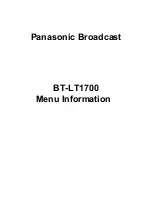 Preview for 1 page of Panasonic BT-LT1700 Menu Information