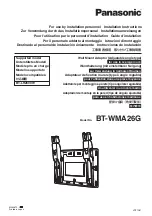 Preview for 1 page of Panasonic BT-WMA26G Installation Instructions Manual