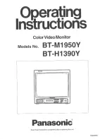 Предварительный просмотр 1 страницы Panasonic BTH1390Y - COLOR VIDEO MONITOR Operating Instructions Manual