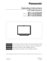 Panasonic BTLH2550E - LCD VIDEO MONITOR Operating Instructions Manual preview