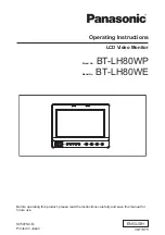 Предварительный просмотр 1 страницы Panasonic BTLH80W - 7.9" MONITOR Operating Instructions Manual