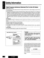 Preview for 2 page of Panasonic CATU9000U - AV CTRL AMP Operating Instructions Manual