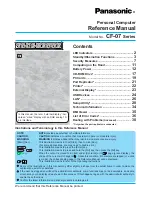 Предварительный просмотр 1 страницы Panasonic CF-07 Series Reference Manual
