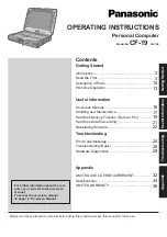 Panasonic CF-19 series Operating Instructions Manual preview