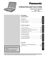 Preview for 1 page of Panasonic CF-19FDGAXCM Operating Instructions Manual