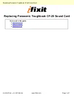 Preview for 1 page of Panasonic CF-29 - TOUGHBOOK RUGGED LAPTOP 1.4Ghz PM 512MB 40GB CD... Replacement Manual