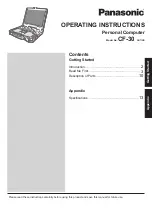 Preview for 1 page of Panasonic CF-30 Series Operating	 Instruction