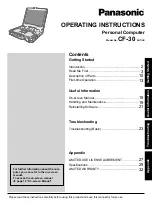 Предварительный просмотр 1 страницы Panasonic CF-30KTPAXJM Operating Instructions Manual