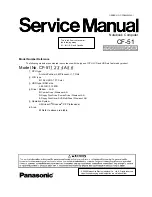 Preview for 1 page of Panasonic CF-51JFDECBM - Toughbook 51 - Pentium M 2... Service Manual