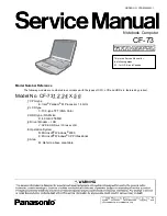 Предварительный просмотр 1 страницы Panasonic CF-73ECLTXKM - Toughbook 73 - Pentium M 1.4... Service Manual