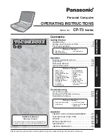 Предварительный просмотр 1 страницы Panasonic CF-73JCLTXKM - Toughbook 73 - Pentium M 1.6... Operating Instructions Manual