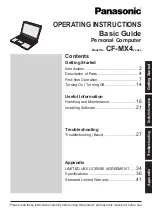 Panasonic CF-MX4 series Operating Instructions Manual preview