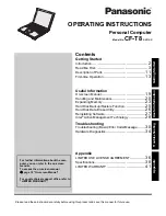 Предварительный просмотр 1 страницы Panasonic CF-T8 series Operating Instructions Manual