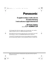 Panasonic CF-VDW Series Supplementary Instructions Manual предпросмотр