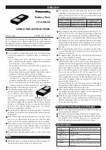 Panasonic CF-VZSU09 Operating Instructions preview