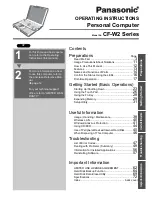 Предварительный просмотр 1 страницы Panasonic CF-W2 Series XP Operating Instructions Manual