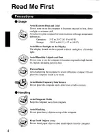 Предварительный просмотр 4 страницы Panasonic CF01XSDAPM - HAND HELD COMPUTER Operating Instructions Manual