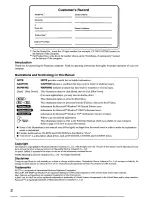 Preview for 2 page of Panasonic CF28PCJAZQM - NOTEBOOK COMPUTER User Manual