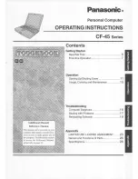 Preview for 1 page of Panasonic CF45NJ48JEM - NOTEBOOK COMPUTER SERIES User Manual