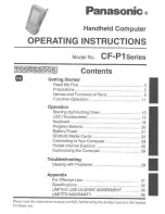 Preview for 1 page of Panasonic CFP1S3BZZ3M - HANDHELD COMPUTER Operating Instructions Manual