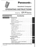Preview for 1 page of Panasonic CFP1S3CZZ5M - HANDHELD COMPUTER User Manual