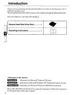 Предварительный просмотр 2 страницы Panasonic CFVHD7220 - SECOND HARD DRIVE DISC/LPTP Operating Instructions Manual