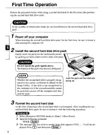 Предварительный просмотр 4 страницы Panasonic CFVHD7220 - SECOND HARD DRIVE DISC/LPTP Operating Instructions Manual