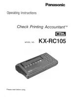 Panasonic Check Pnnting Accountant KX-RC105 Operating Instructions Manual preview