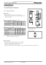 Предварительный просмотр 1 страницы Panasonic Circuit Protector Elements UNHZ203 Specification Sheet