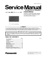 Preview for 1 page of Panasonic CN-NVD905U - Strada - Navigation System Service Manual