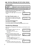 Предварительный просмотр 72 страницы Panasonic Cordless Phon Operating Instructions Manual