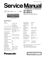 Preview for 1 page of Panasonic CQ-C8303U - WMA/MP3/CD Player/Receiver With 4096 Color OEL Display Service Manual