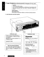 Предварительный просмотр 6 страницы Panasonic CQ-DF88 Operating Instructions Manual