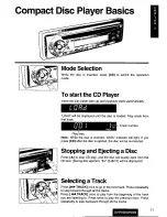 Предварительный просмотр 11 страницы Panasonic CQ-DP202 Operating Instructions Manual