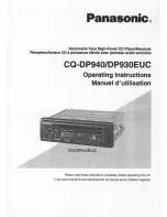 Предварительный просмотр 1 страницы Panasonic CQ-DP930 Operating Operating Instructions Manual